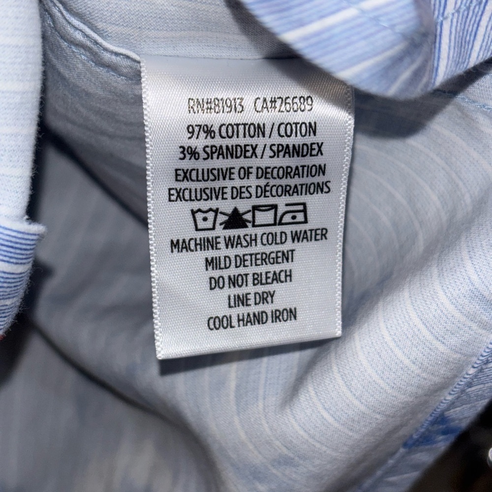 Robert Graham Hockney Cotton Stretch Skull Pinstripe Classic Fit Button Down SZM - Picture 7 of 13